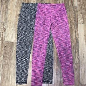 TWO PAIRS OF REFLEX LEGGINGS- BLACK AND PINK